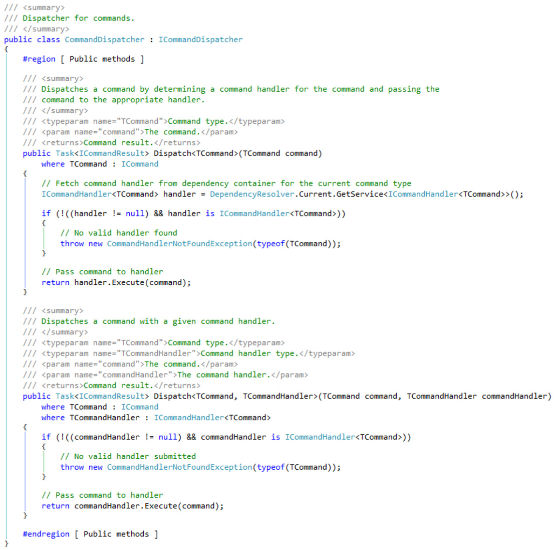 Nutzung von CQRS in ASP.Net MVC mit Entity Framework: Screenshot Command Dispatcher