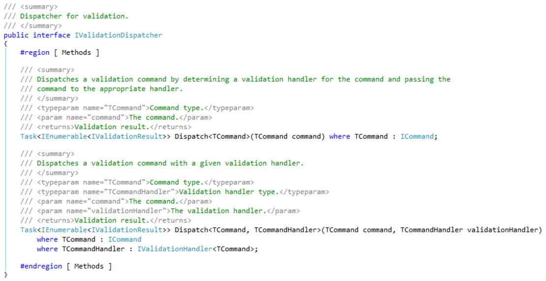 Nutzung von CQRS in ASP.Net MVC mit Entity Framework: Screenshot Validation Dispatcher